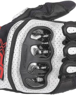 SPX Air Carbon V2 Motorcycle Gloves Black/White/Red Small