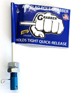 The "Flag Grabber" - Blue Quick Release Whip Flag Pole Mount - 1/4"