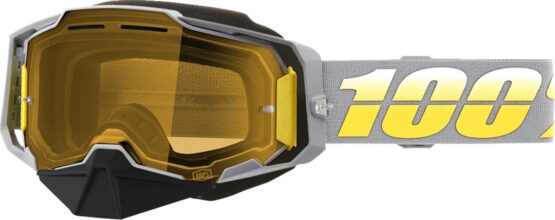 100% Armega Snow Goggle Complex Gray Frame Yellow Lens