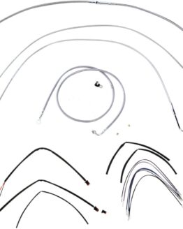 Extended Braided S.S. Control Cable Kit for Softails - 14" tall bars (non-ABS)