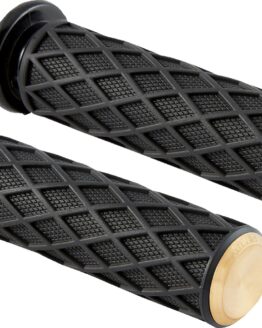 Arlen Ness Diamond Grips TBW Brass for Harley-Davidson 1 in Handlebars