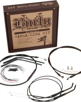 Extended Black Control Cable Kit For Sportsters with 12" Tall Apehangers