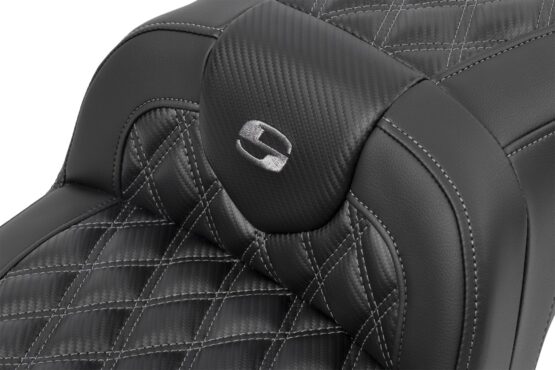 Saddlemen RoadSofa Seat Lattice Gray Stitch Harley FLHX FLTRX 2023-2024 - Image 3