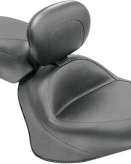 Touring Smooth Vinyl 2-Up Seat Black w/Backrest