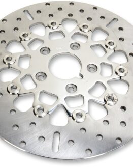 10-Button Polished Carrier Floating Brake Rotor