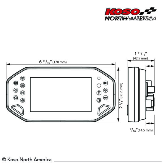 Koso RX-4 TFT Multifunction Gauge & Bracket Black Fits Yamaha XSR900 - Image 8