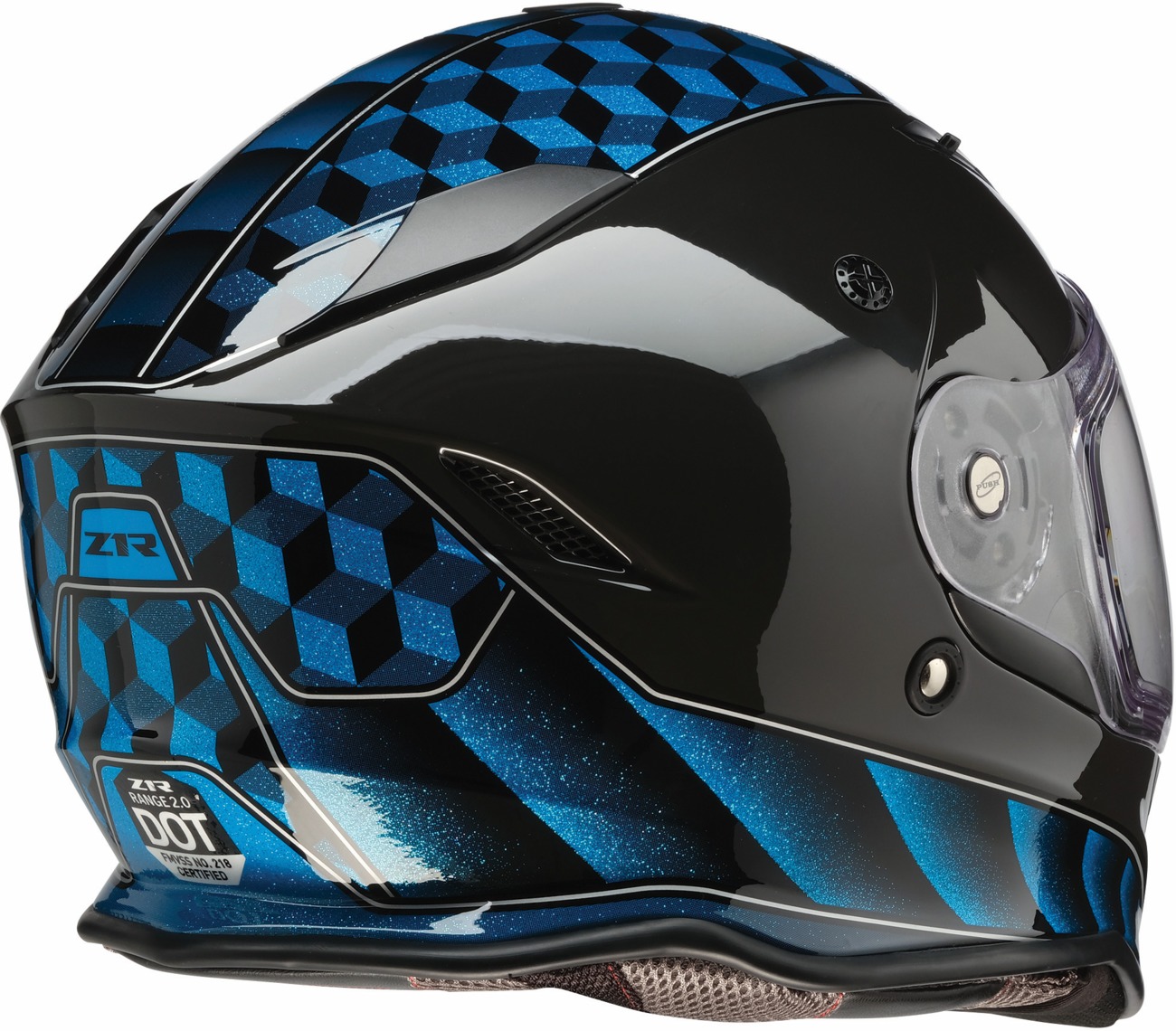 Z1R Nemesis Thunderbird Helmet XS Gloss Black/Blue - Image 3