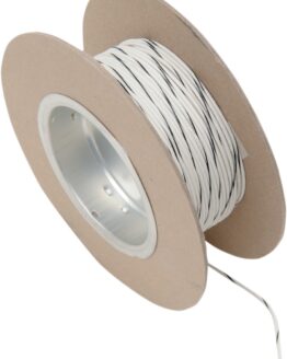 White / Black 18 Gauge Color Match Primary Wire - 100' Spool