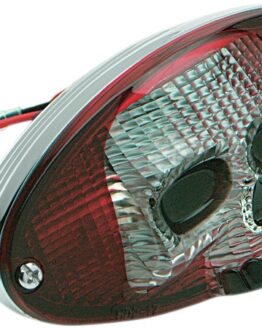 Drag Specialties Skull Taillight Red Clear Chrome Cat-Eye Style