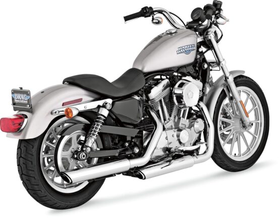 3" Twin Slash Cut Chrome Slip On Exhaust