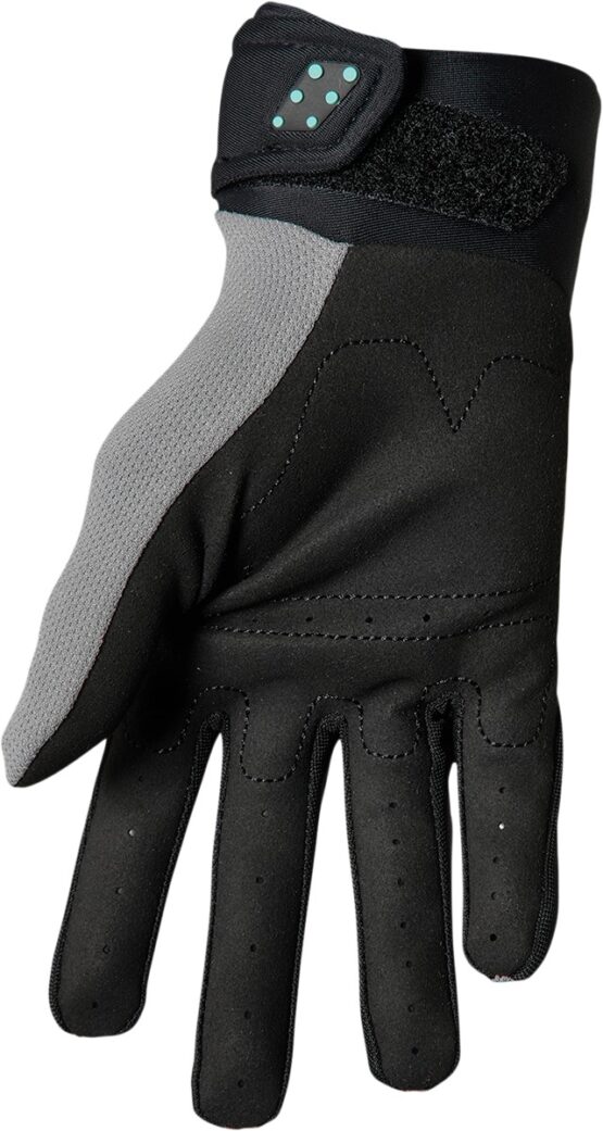 Thor Youth Spectrum Gloves - Large, Black/Gray/Mint - Image 2