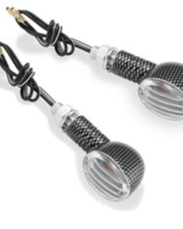 Mini Stalk Marker Light Round - Clear Lens - Carbon Housing
