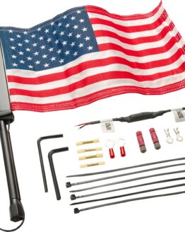 Ciro LED Lighted Flagpole with American Flag Black