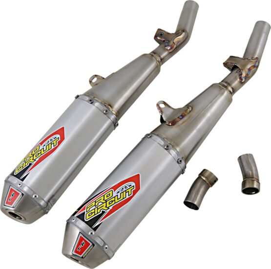 Pro Circuit T-6 Dual Slip-On Exhaust Silver Fits 20-21 Honda CRF250R
