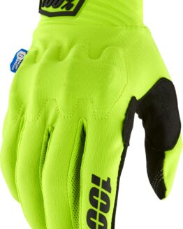 100% Cognito Smart Shock Gloves Fluorescent Yellow Men's Small