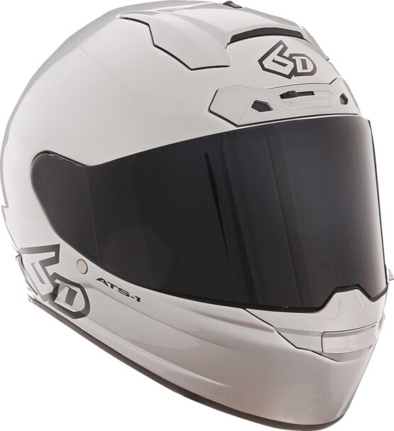 6D ATS-1R Solid Full Face Helmet Gloss Silver Large - Image 3