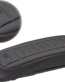 Mustang Saddlebag Lid Covers Black/Red FL 1993-2013 Harley Touring