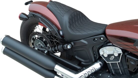 Drag Specialties 3/4 Solo Seat Diamond Stitch Black For Indian Scout Bobber