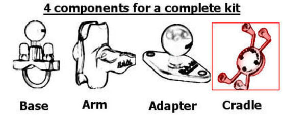 Ram Cradle - Universal X-Grip III Clamping Holder For 10" Large Tablets - Image 2