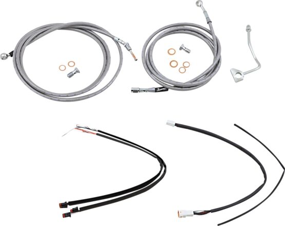 Burly Stainless Braided Control Cable Kit 14" Gorilla Bars Fits 17-20 Road King - Image 2