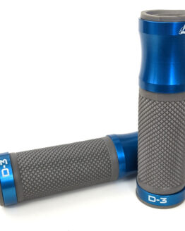 Driven D3 Motorcycle Grips Gray/Blue for 7/8" Bars w/ Twist Throttle