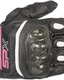 Women's SPX Air Carbon V2 Motorcycle Gloves Black/Fuchsia Small