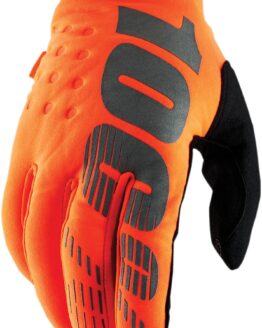 100% Youth Brisker Cold-Weather Gloves - FL Orange & BlackYouth Small