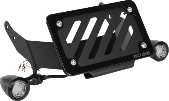 Burly Brand Turn Signal/License Plate Kit Black Slash Cut