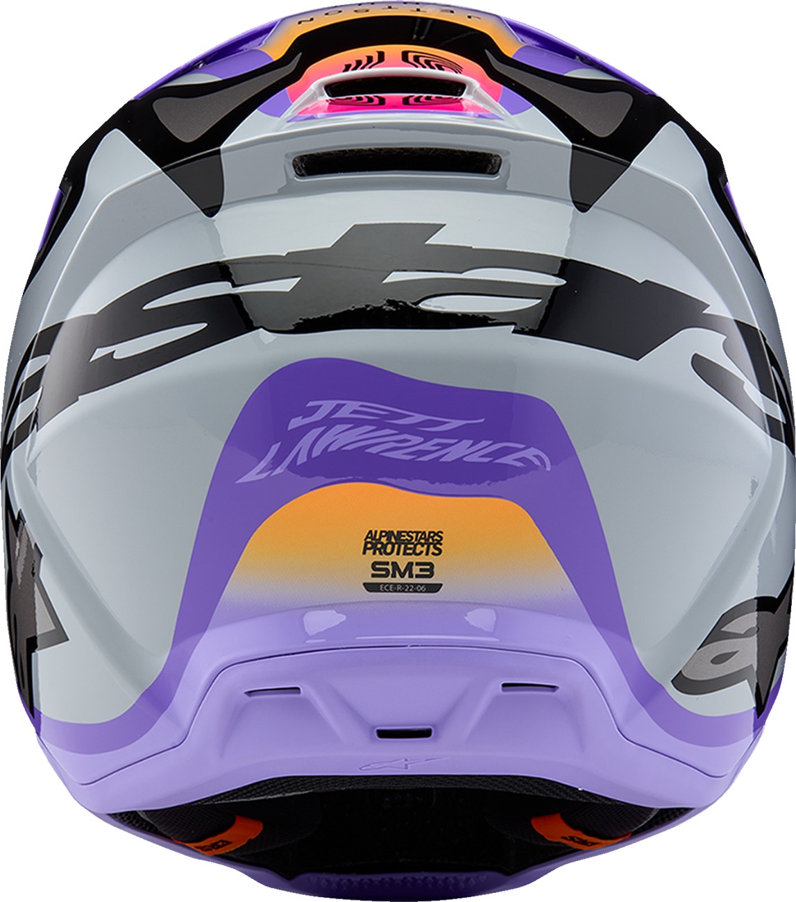 Alpinestars Youth SM3 Jettson Helmet Gloss Black/Gray/Purple Small - Image 4