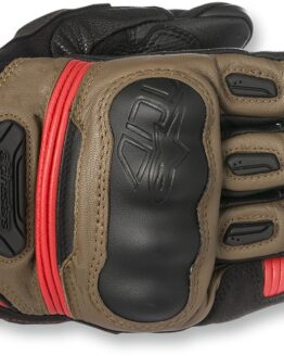 Highlands Motorcycle Gloves Black/Brown/Red 2X-Large