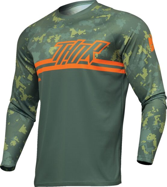 Thor Youth Sector DIGI Camo Jersey Green/Orange Unisex Medium