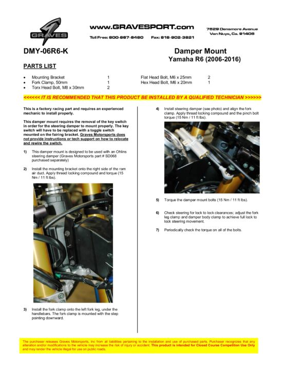 Steering Damper Mount for SD068 - Image 2