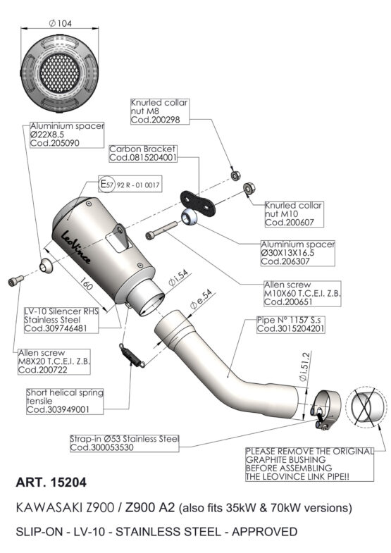 LV-10 Stainless Steel Slip On Exhaust Muffler - Image 5