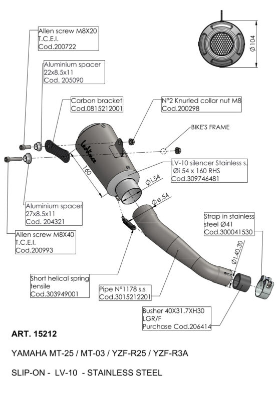 LV-10 Stainless Steel Slip On Exhaust Muffler - Image 7