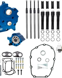 S&S Cam Chest Kit Chain Drive Oil Cooled Black Pushrods M8 Harley 2017-2024