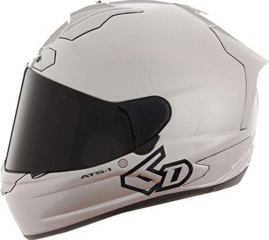 6D ATS-1R Solid Full Face Helmet Gloss Silver Large - Image 4