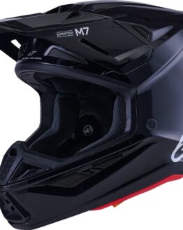 Alpinestars SM7 Solid Gloss Black MX Helmet Large