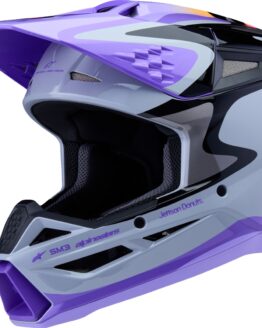 Alpinestars Youth SM3 Jettson Helmet Gloss Black/Gray/Purple Small