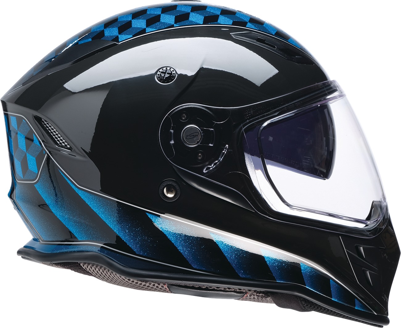 Z1R Nemesis Thunderbird Helmet XS Gloss Black/Blue - Image 4