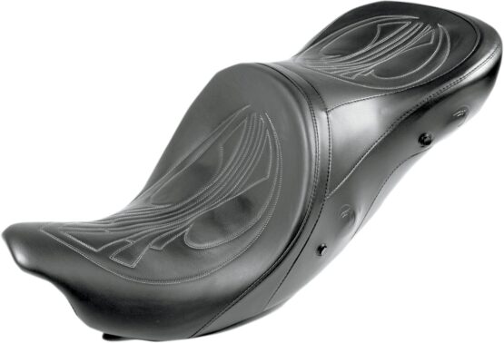 Danny Gray Airhawk Longhaul Drag Gray Stitch 2-Up Seat Black Fits Harley FLH FLT - Image 2