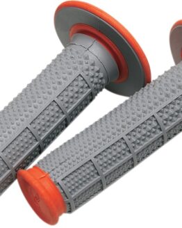 MX Dual Compound Grips Tapered 1/2 Waffle - Grey/ Orange