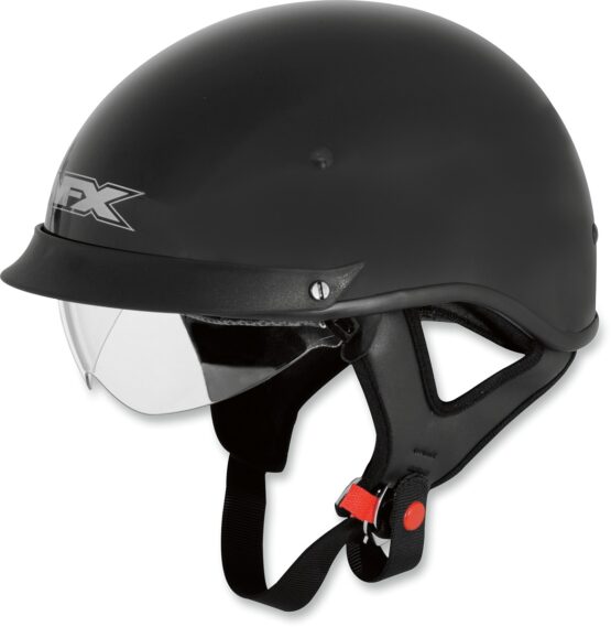 FX-72 Street Half Helmet Gloss Black Medium - Image 2