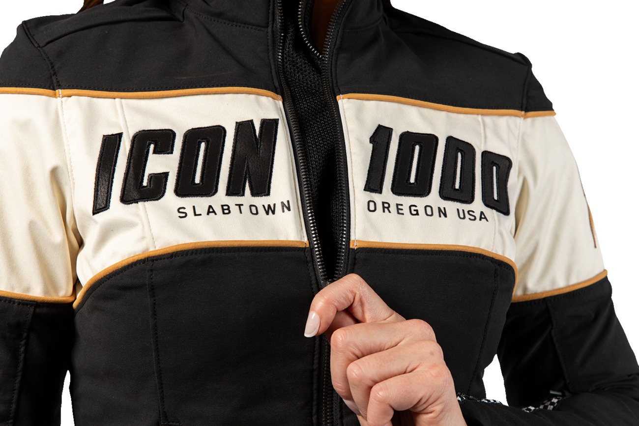 ICON Women's Hella 4 Jacket Black/White S - Image 4