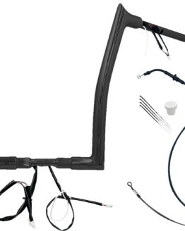 Fat Baggers 16in Pointed Top EZ Install Handlebar Black For Harley FLTRX