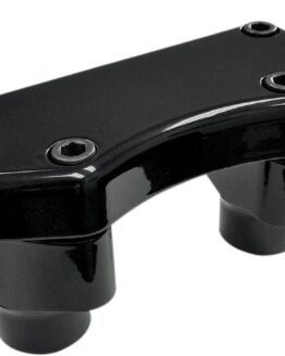 Drag Specialties Buffalo Handlebar Riser & Top Clamp Kit Black 1-1/2 in Rise