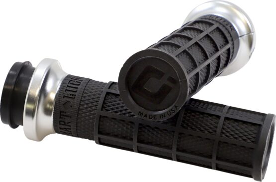 ODI Hart-Luck V-Twin Lock-On Grips Black/Silver 1in TBW