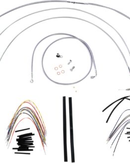 Extended Braided S.S. Control Cable Kit - 18" tall bars
