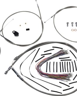 Burly Brand 13in Stainless Control Kit for Bagger Bars For Harley Touring