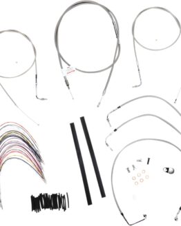 Extended Braided S.S. Control Cable Kit for Baggers - 16" tall bars