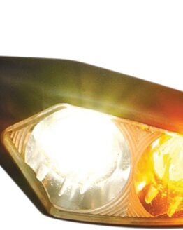 Kuryakyn Micro Rhombus Front Right Light Chrome/Amber Satin Black